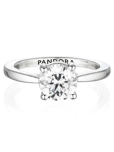 Women's Sparkling Solitaire Ring Silver - PANDORA - BALAAN 1