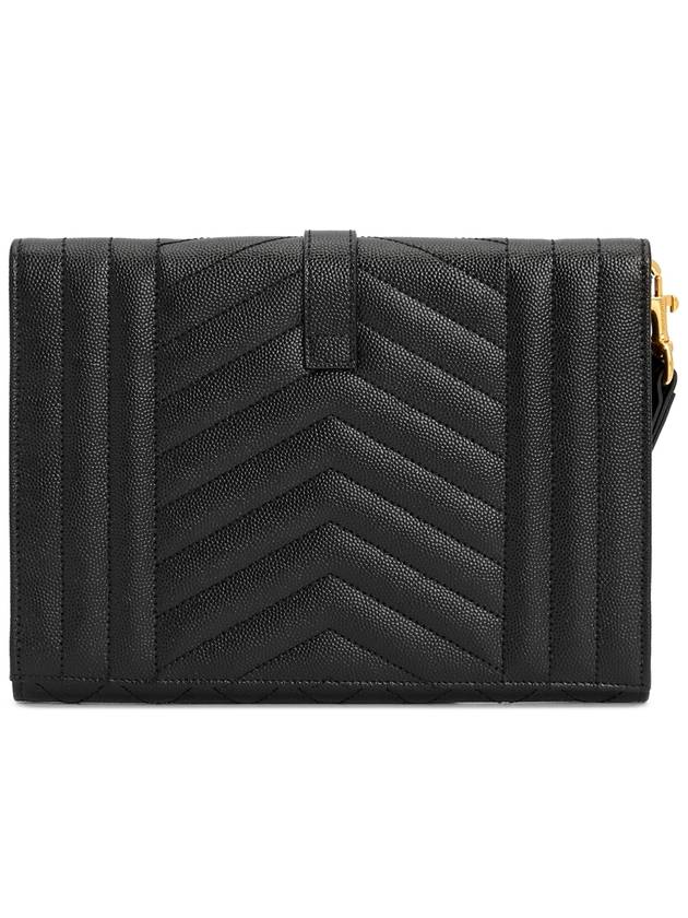 Matelasse Gold Logo Strap Clutch Bag Black - SAINT LAURENT - BALAAN 5