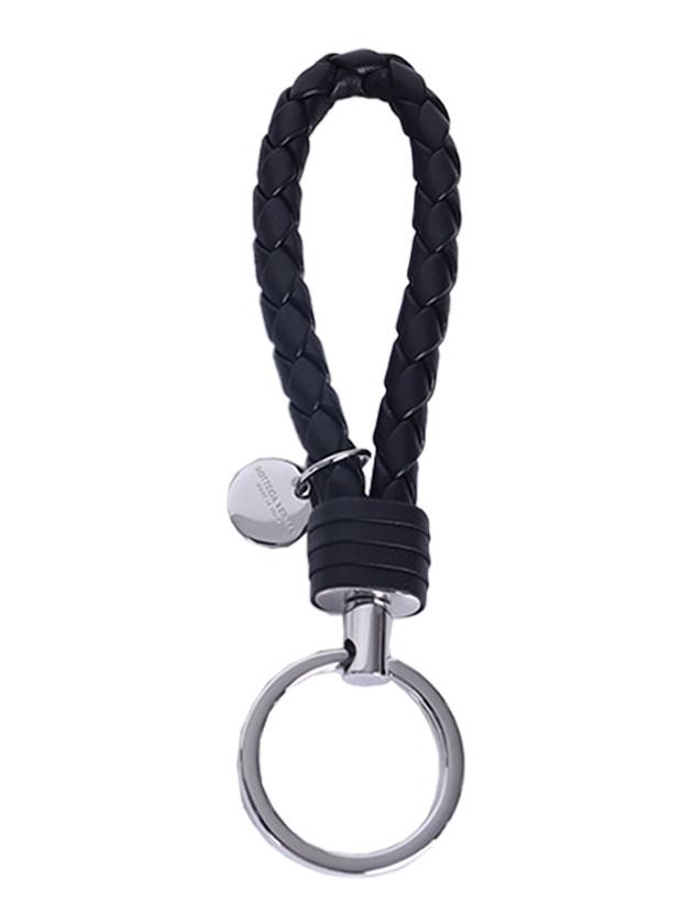 Intrecciato Leather Key Holder Black - BOTTEGA VENETA - BALAAN 2
