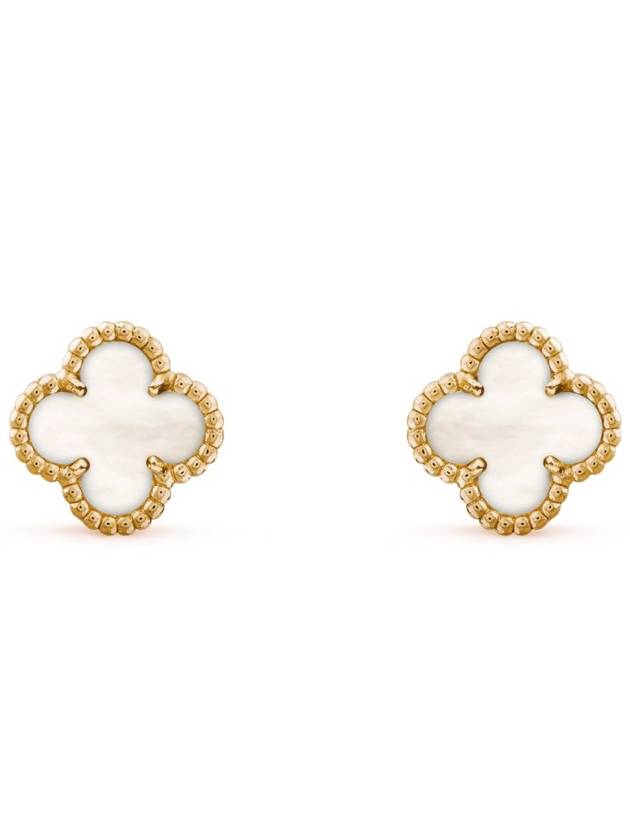 Sweet Alhambra Earrings Gold White - VANCLEEFARPELS - BALAAN 2