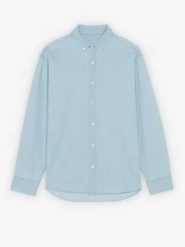 Chillax Relaxed Fit Long Sleeve Shirt Blue - MAISON KITSUNE - BALAAN 2