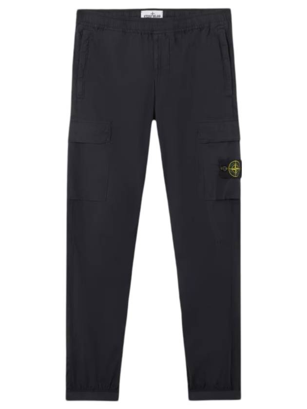 Stretch Cotton Tella Parachute Straight Pants Navy - STONE ISLAND - BALAAN 1