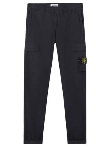 Stretch Cotton Tella Parachute Straight Pants Navy - STONE ISLAND - BALAAN 1