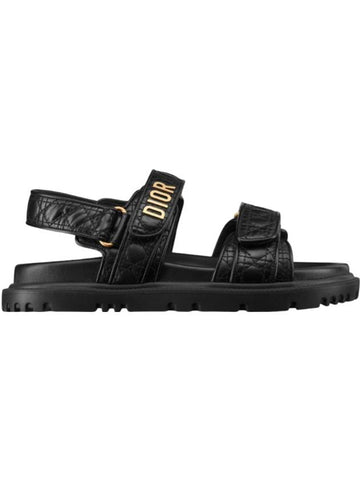 Dioract Quilting Canazoo Calfskin Strap Sandal Black - DIOR - BALAAN 1