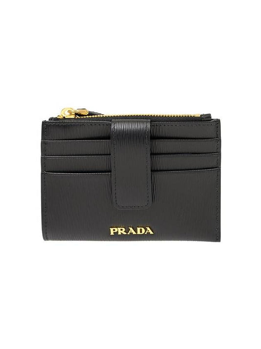 Vitello leather card wallet black - PRADA - BALAAN 1