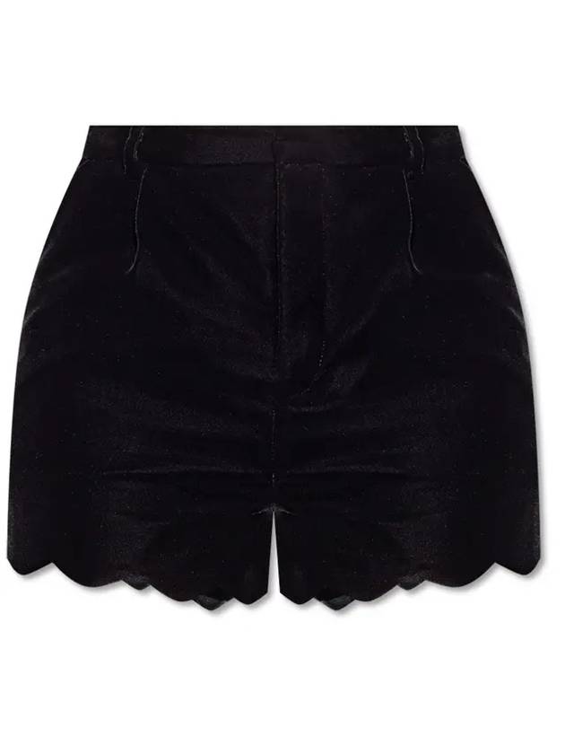 Viscose Velvet Shorts Black - SAINT LAURENT - BALAAN 1