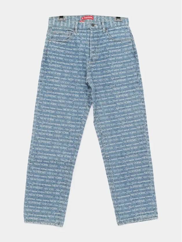 Multi type jacquard regular jean denim men s pants FW22P37 BLUE - SUPREME - BALAAN 3