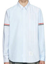 Men's Poplin Grosgrain Armband Stripe Long Sleeve Shirt Blue - THOM BROWNE - BALAAN 2