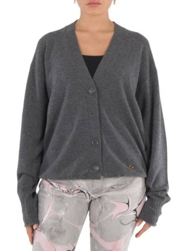 Stella McCartney Grey Iconic Logo Wool Cardigan, Size X-Small - STELLA MCCARTNEY - BALAAN 1