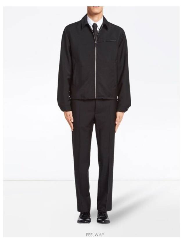 Shirt Collar Zip Up Jacket Black - PRADA - BALAAN 3