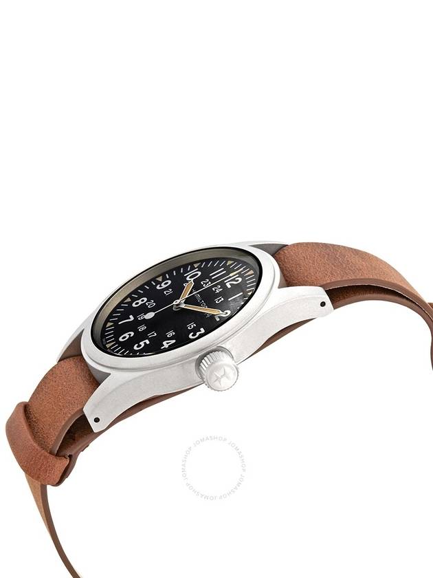 Khaki Field Mechanical Leather Watch Brown - HAMILTON - BALAAN 3