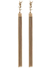 Monogram Chain Tassel Loulou  Earrings Gold - SAINT LAURENT - BALAAN 1