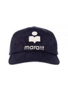 Tyron Embroidered Logo Corduroy Ball Cap Faded Night - ISABEL MARANT - BALAAN 2