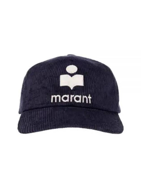 Tyron Embroidered Logo Corduroy Ball Cap Faded Night - ISABEL MARANT - BALAAN 2