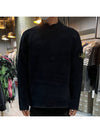 Men's Wappen Patch Knit Turtleneck Navy - STONE ISLAND - BALAAN 3