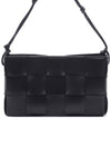 Intrecciato Cassette Leather Pouch Shoulder Bag Black - BOTTEGA VENETA - BALAAN 2