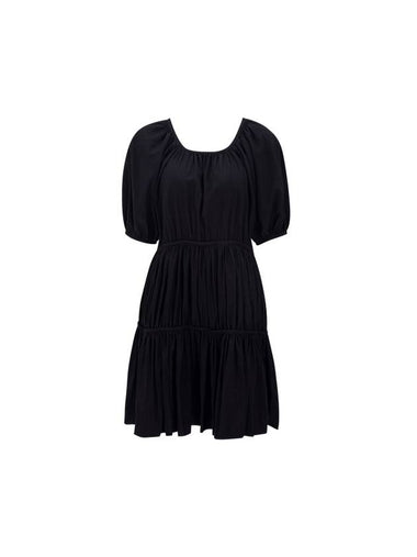 Shirring Sleeve Back Open Dress - NARU KANG - BALAAN 1