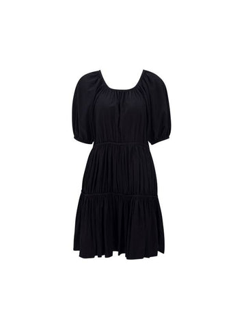 Shirring Sleeve Back open Dress - NARU KANG - BALAAN 1