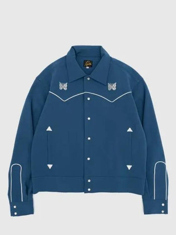 Piping Cowboy Jac PE PU Double Cloth MARINE BLUE PU208 Jacket - NEEDLES - BALAAN 1