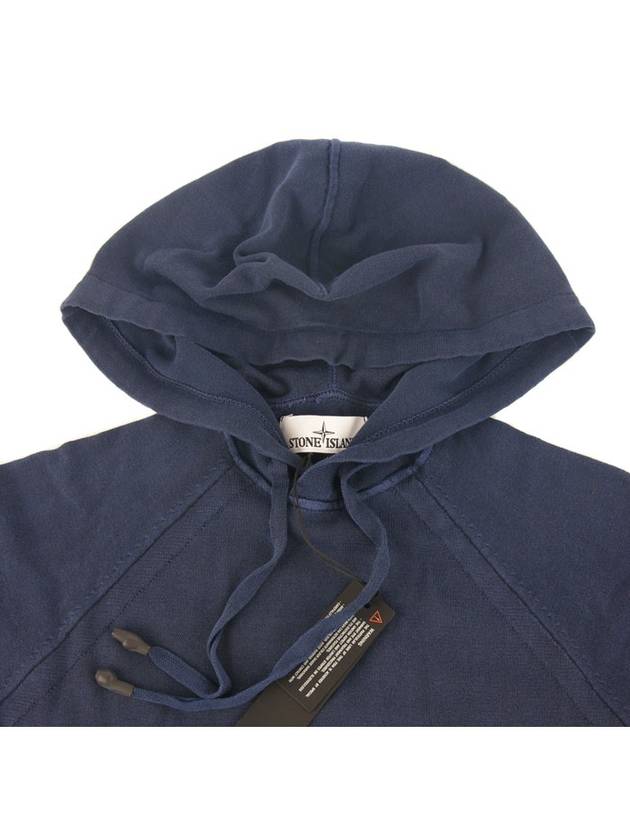 Men's Wappen Patch Cotton Zip Up Hoodie Navy - STONE ISLAND - BALAAN 5