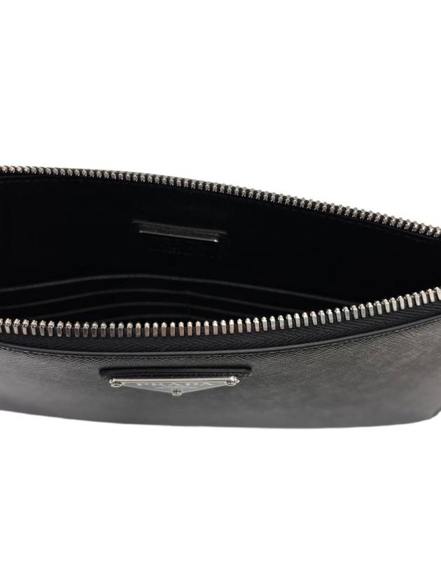 Saffiano Leather Clutch Bag Black - PRADA - BALAAN 5