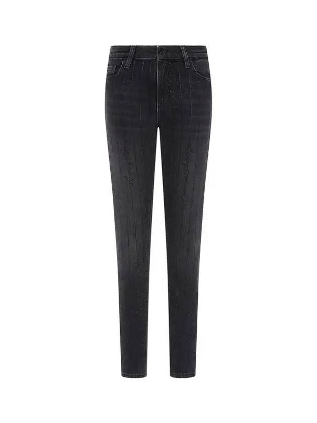 Women s Cubic Stripe Skinny Leg Jeans Washed Black 270321 - ARMANI EXCHANGE - BALAAN 1