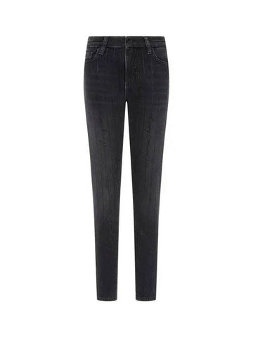 Women s Cubic Stripe Skinny Leg Jeans Washed Black 270321 - ARMANI EXCHANGE - BALAAN 1