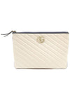 Women s Gucci 573814 White Matelasse Leather GG Marmont Pouch Clutch gt Gangbuk used luxury goods - GUCCI - BALAAN 2