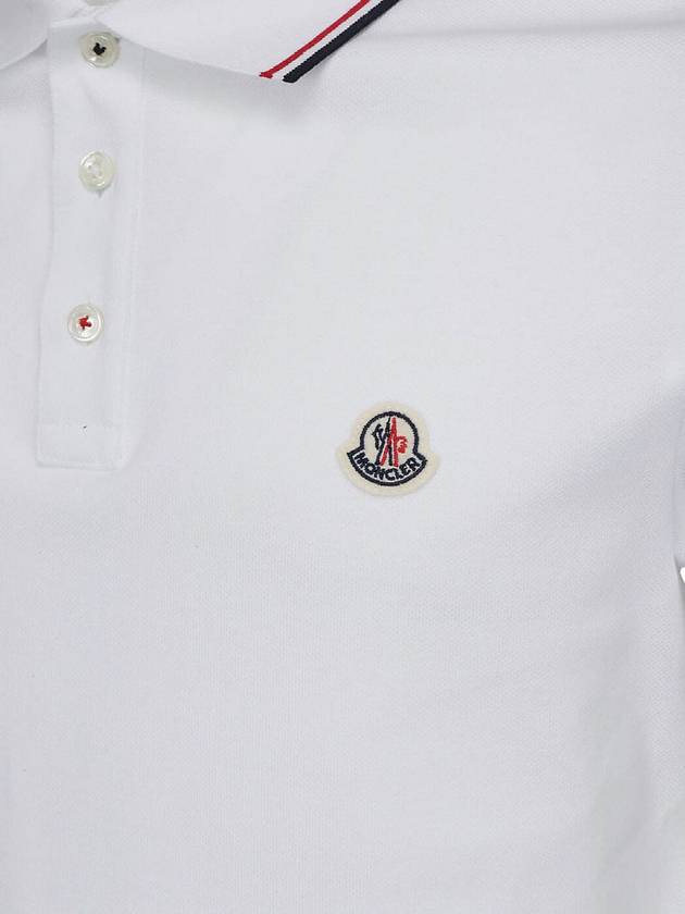 Logo Patch Short Sleeve Polo Optical White - MONCLER - BALAAN 4