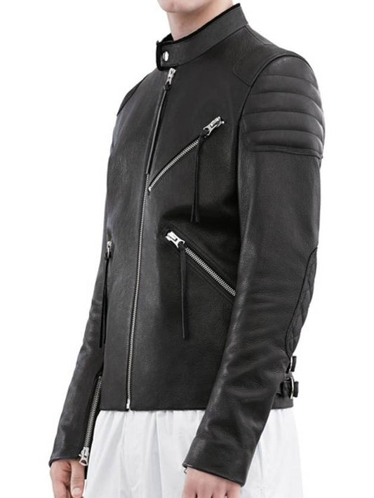 Studios Men's Oliver Chevron Leather Jacket Black - ACNE STUDIOS - BALAAN 2