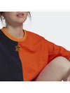 Crop T Shirt HT5980 Navy Orange WOMENS UK6 JP M - ADIDAS - BALAAN 3