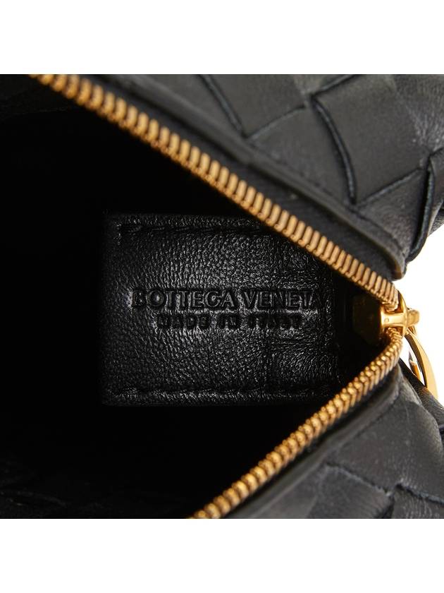 Intrecciato Loop Small Leather Cross Bag Black - BOTTEGA VENETA - BALAAN 8