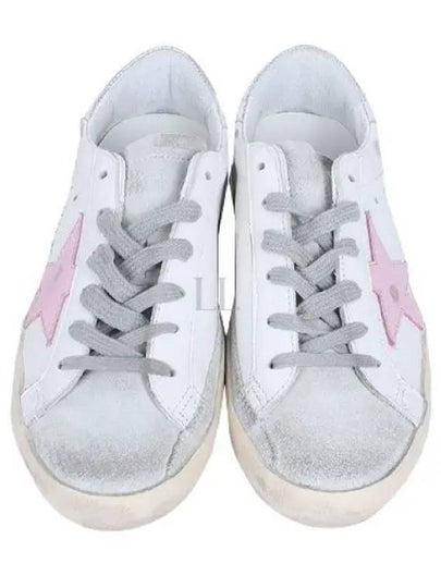 Women's Superstar Silver Heel Tab Pink Star Low Top Sneakers White - GOLDEN GOOSE - BALAAN 2