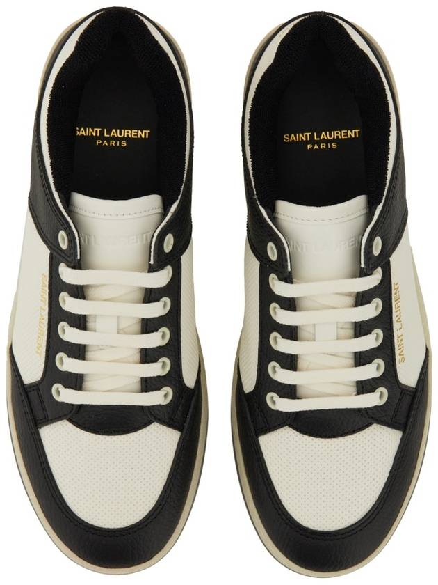 SL 61 Low Top Sneakers Black White - SAINT LAURENT - BALAAN 15