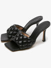 Quilted Nappa Sandals Heel Black - BOTTEGA VENETA - BALAAN.