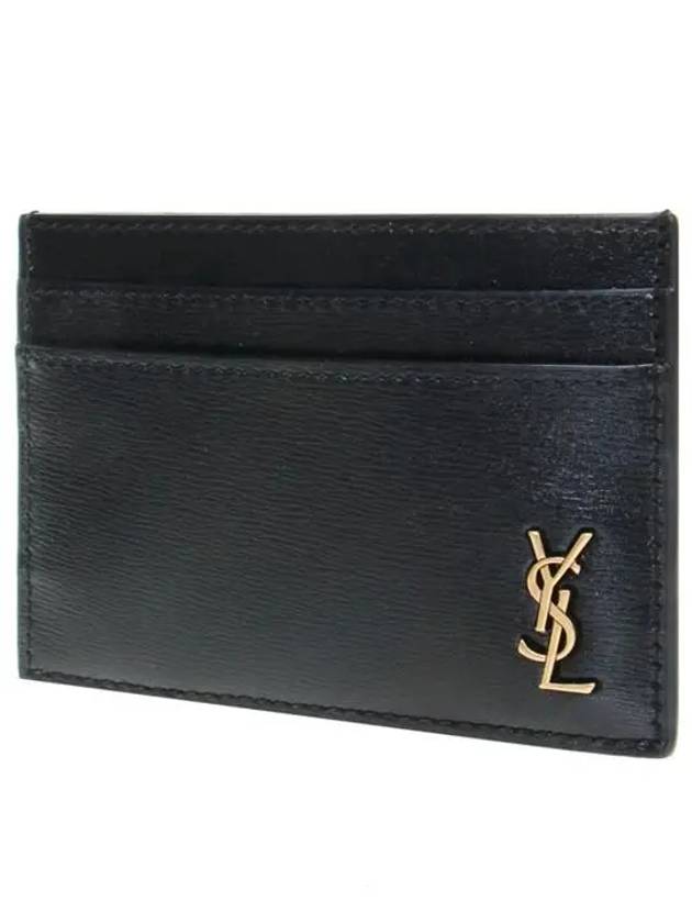 Tiny Monogram Shiny Leather Card Case Black - SAINT LAURENT - BALAAN 3