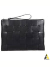 Intrecciato Weaving Strap Clutch Bag Black - BOTTEGA VENETA - BALAAN 2