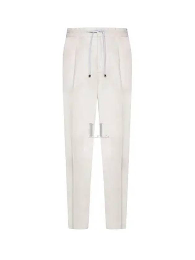 Drawstring Pleated Tapered Straight Pants White - BRUNELLO CUCINELLI - BALAAN 2