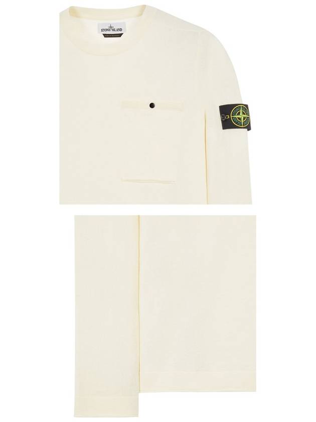 Wappen Patch Low Pocket Knit Top Ivory - STONE ISLAND - BALAAN 7