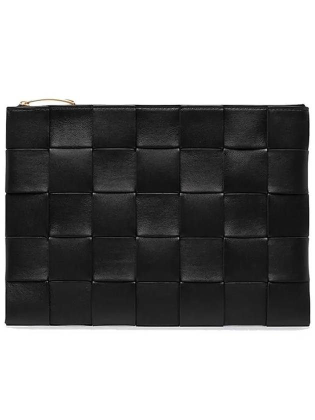 Cassette Intrecciato Medium Clutch Bag Black - BOTTEGA VENETA - BALAAN 2