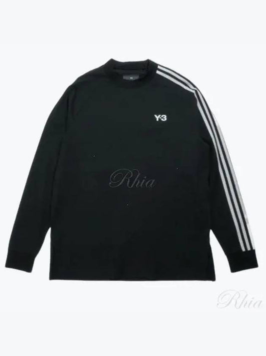 Logo 3 Stripes Long Sleeve T-Shirt Black - Y-3 - BALAAN 2