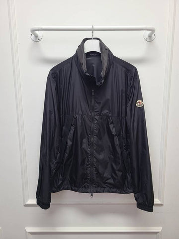 Black Hazy Waffen Logo Hooded Windbreaker 2 - MONCLER - BALAAN 1