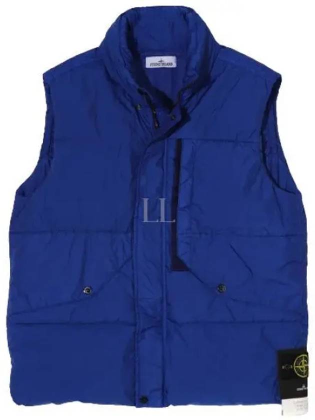 Wappen Patch High Neck Padding Vest Royal Blue - STONE ISLAND - BALAAN 2