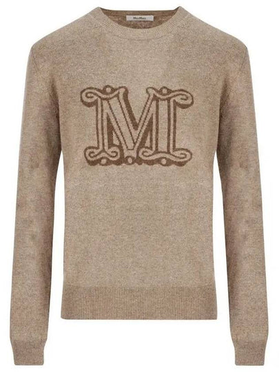 Women's Pamir Crew Neck Logo Knit Top Brown - MAX MARA - BALAAN 2