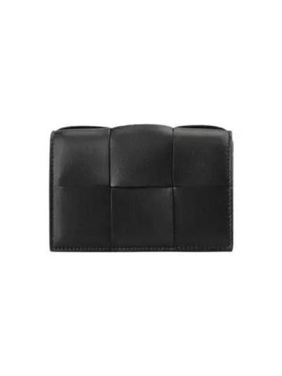 Intrecciato Flap Card Wallet Black - BOTTEGA VENETA - BALAAN 2