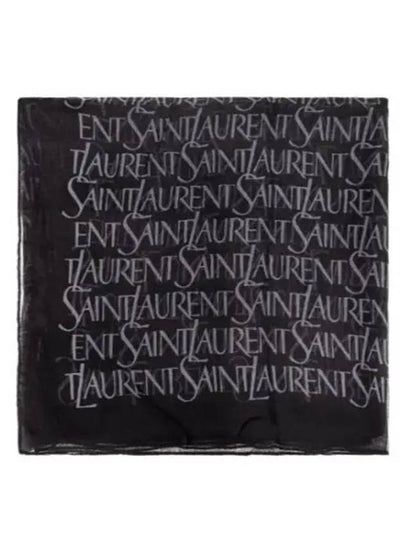 Logo Square Large Scarf Black - SAINT LAURENT - BALAAN 2