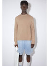 Organic Crewneck Knit Top Beige - ACNE STUDIOS - BALAAN 3