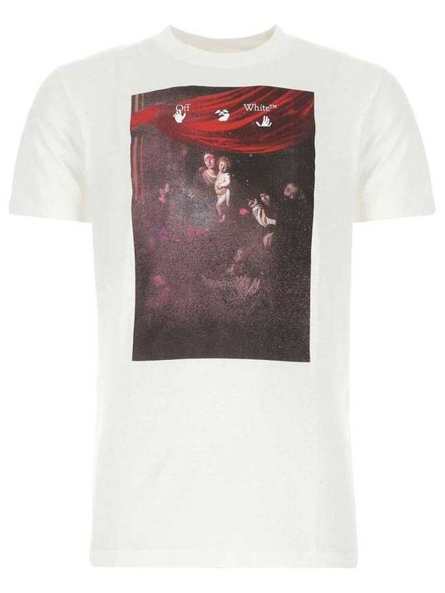 Spray Caravaggio Slim Fit Short Sleeve T-Shirt White - OFF WHITE - BALAAN.