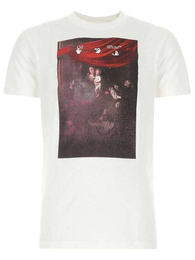 Spray Caravaggio Slim Fit Short Sleeve T-Shirt White - OFF WHITE - BALAAN 1