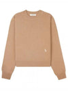 Embroidered Logo Crew Neck Cashmere Knit Top Brown - SPORTY & RICH - BALAAN 2